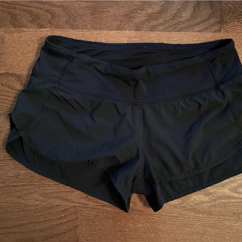 Lululemon Speed Up Shorts.  Black, 2.5 in inseam, size 4.